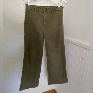 Lou & Grey Olive Green Wide-Leg Denim